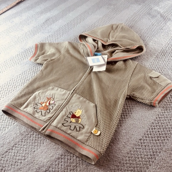 Vintage Disney Baby 9-12 Months - Pooh /Tigger Mesh Zip Hoodie/Jacket - Picture 2 of 9